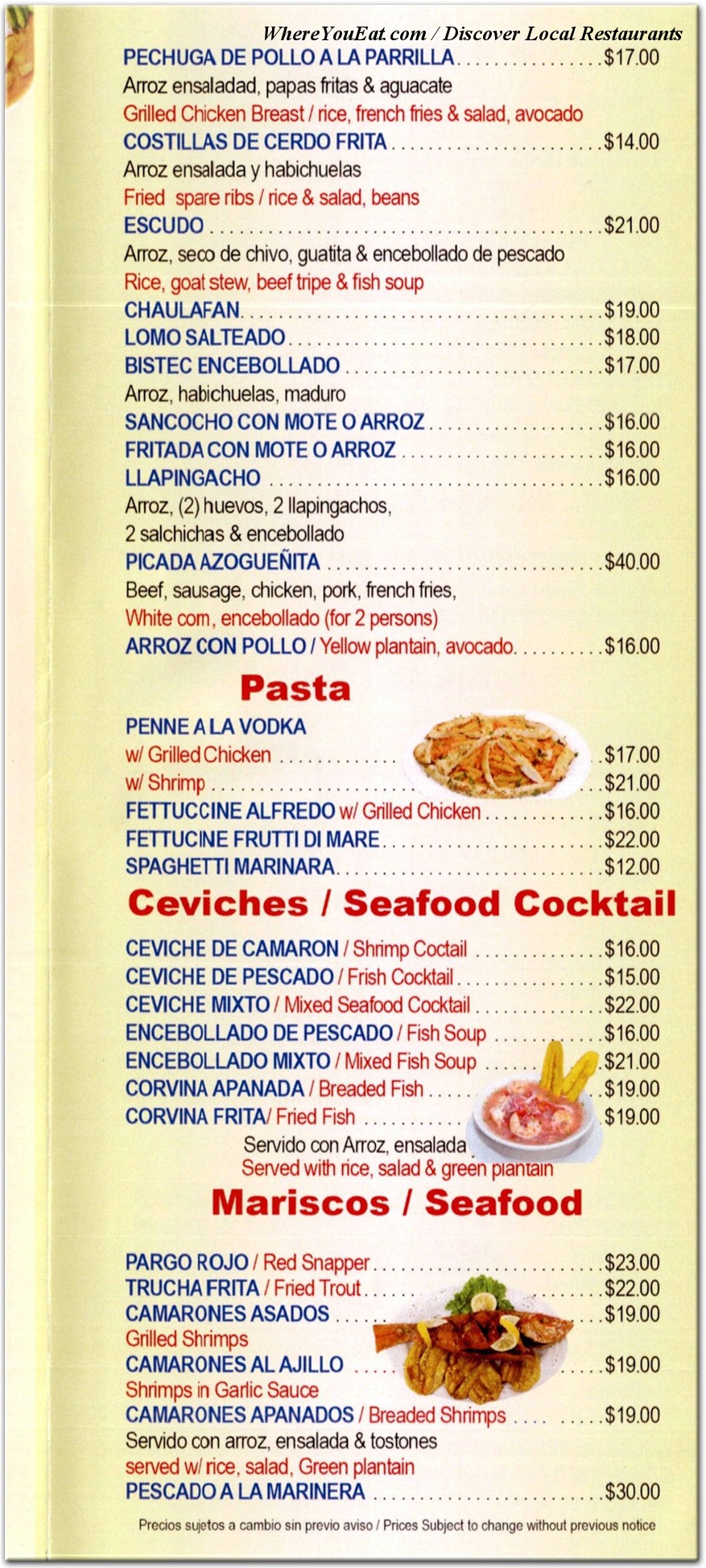 menu image