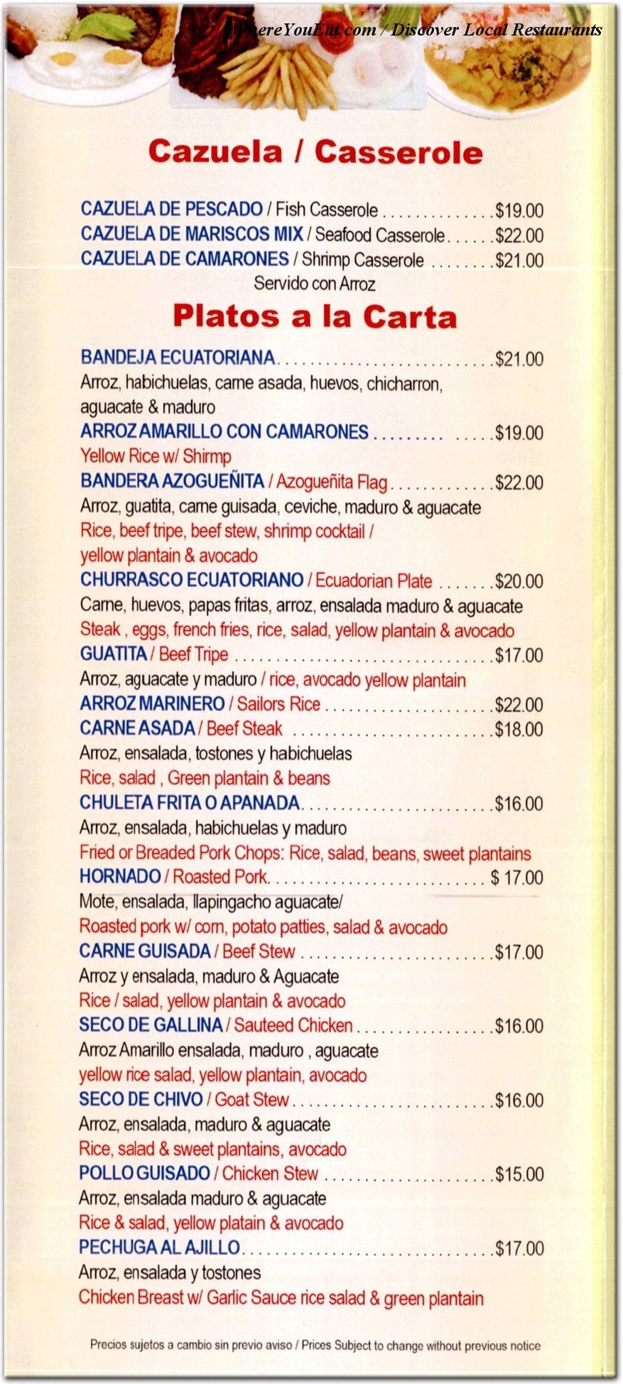 menu image