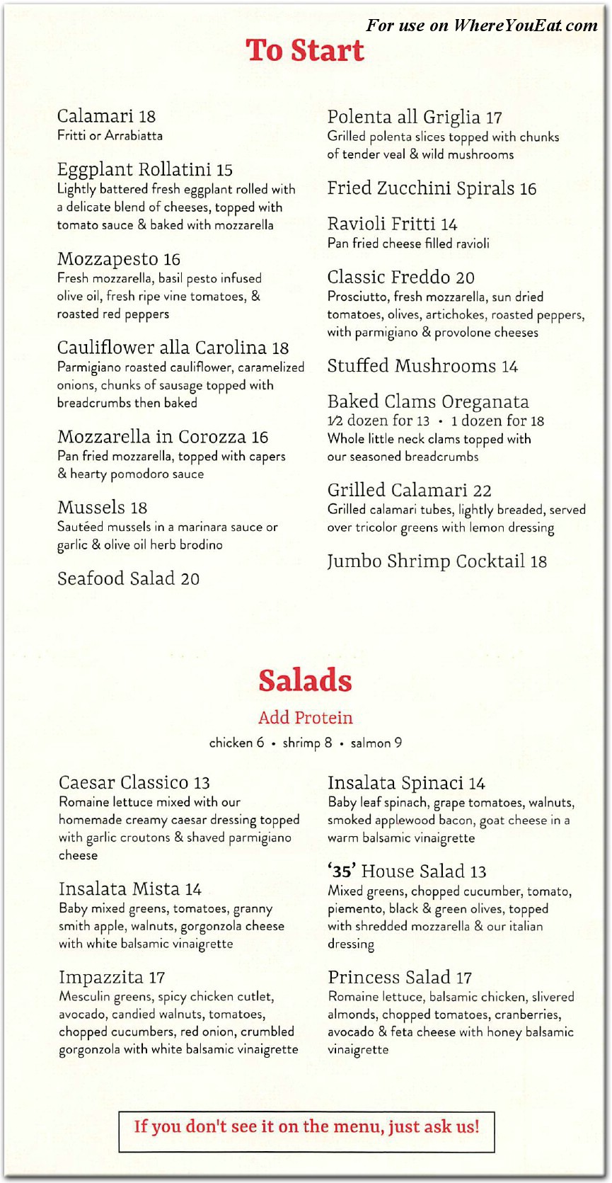 Trattoria 35 Restaurant In Queens Menus And Photos