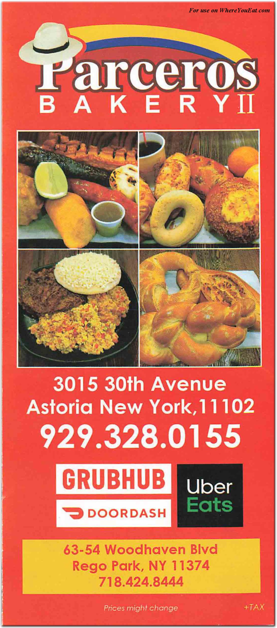Parceros Bakery Restaurant in Queens / Official Menus & Photos