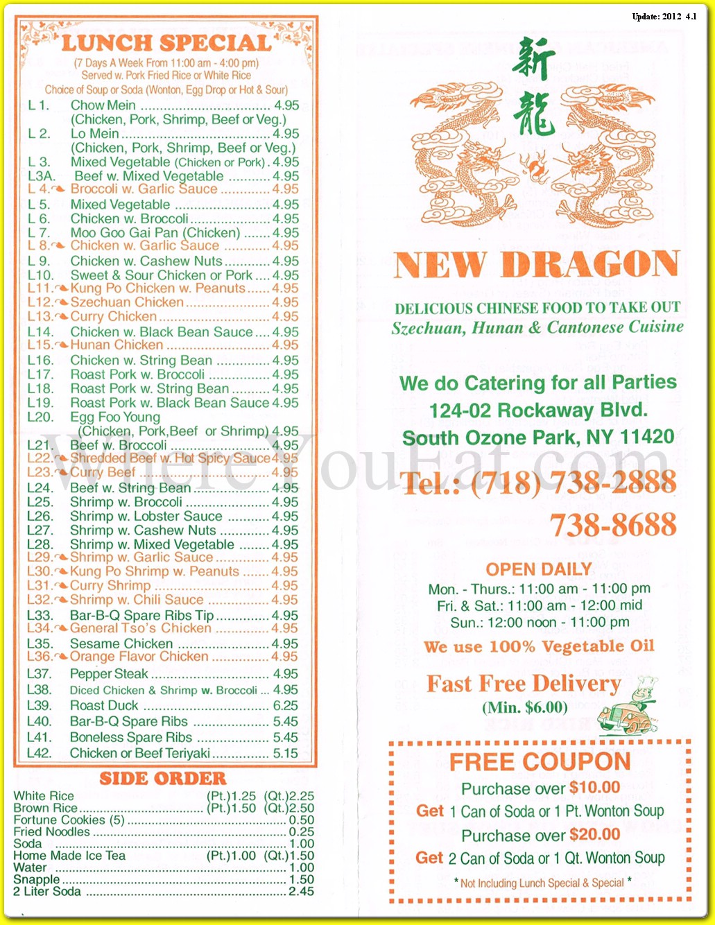 dragon city menu cambridge ontario canada