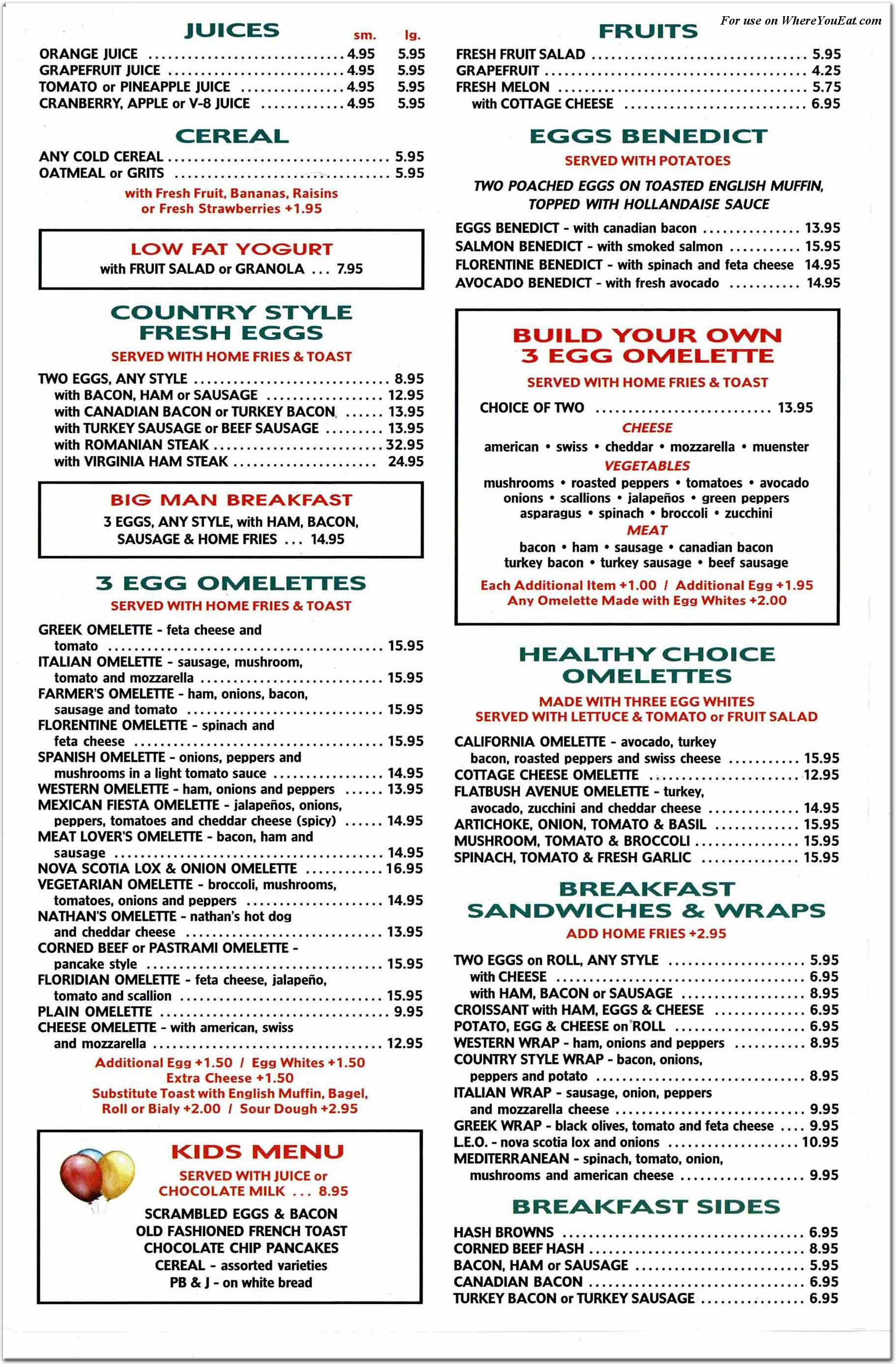 Floridian Plaza Diner Restaurant in Brooklyn / Official Menus & Photos