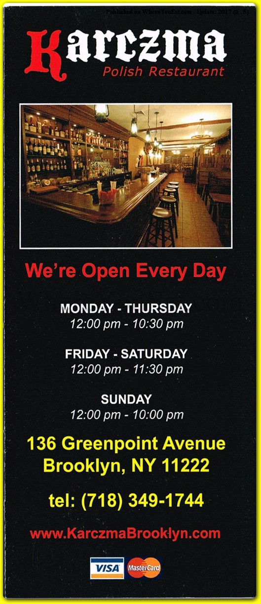 Karczma Restaurant in Brooklyn / Menus & Photos