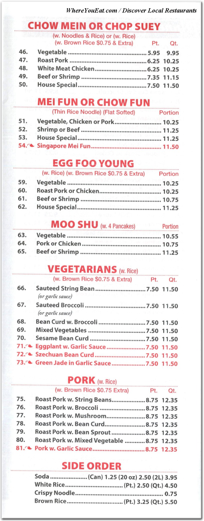 menu image