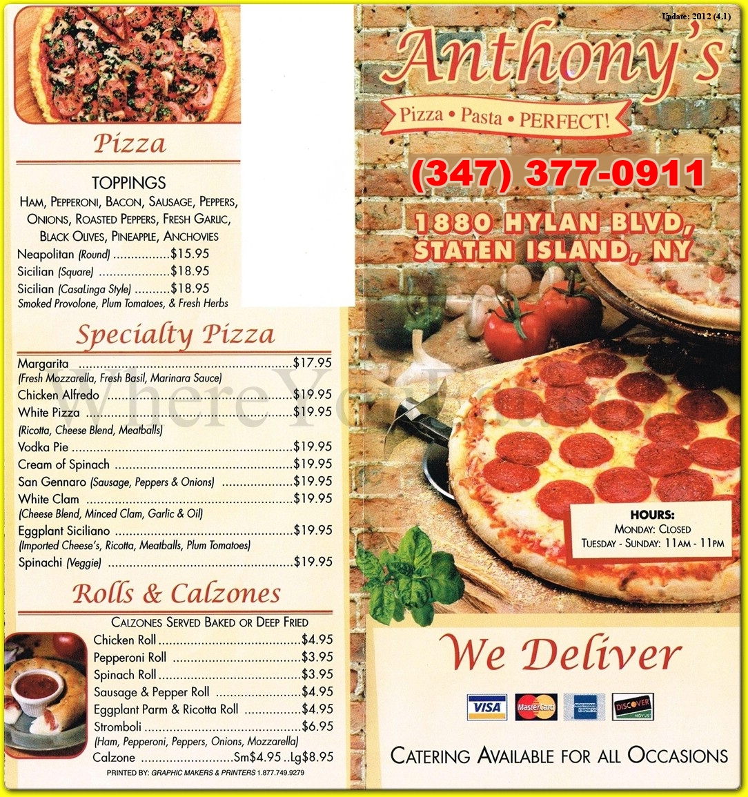 Anthony'sCLOSED Restaurant in Staten Island / Menus & Photos