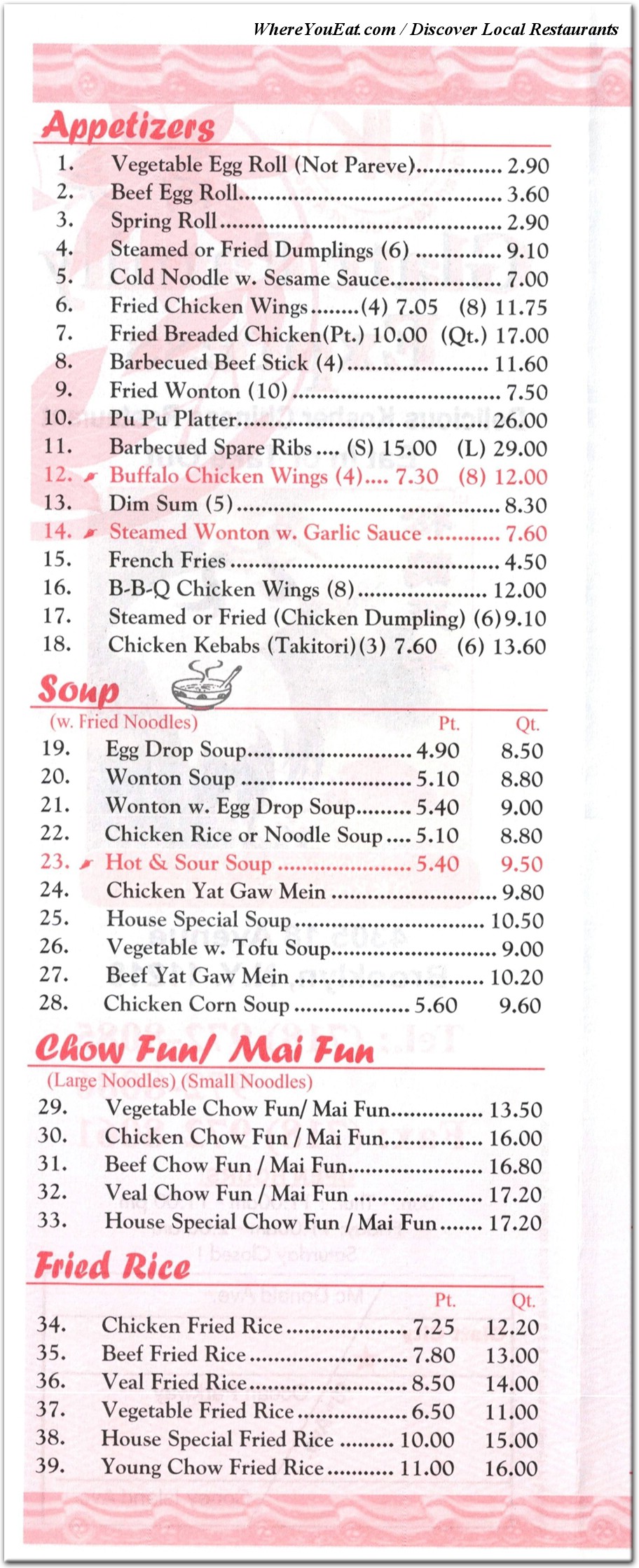 menu image