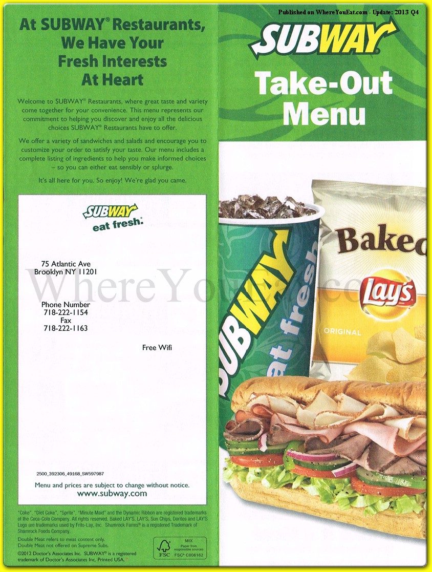 Subway Restaurant in Queens / Menus & Photos