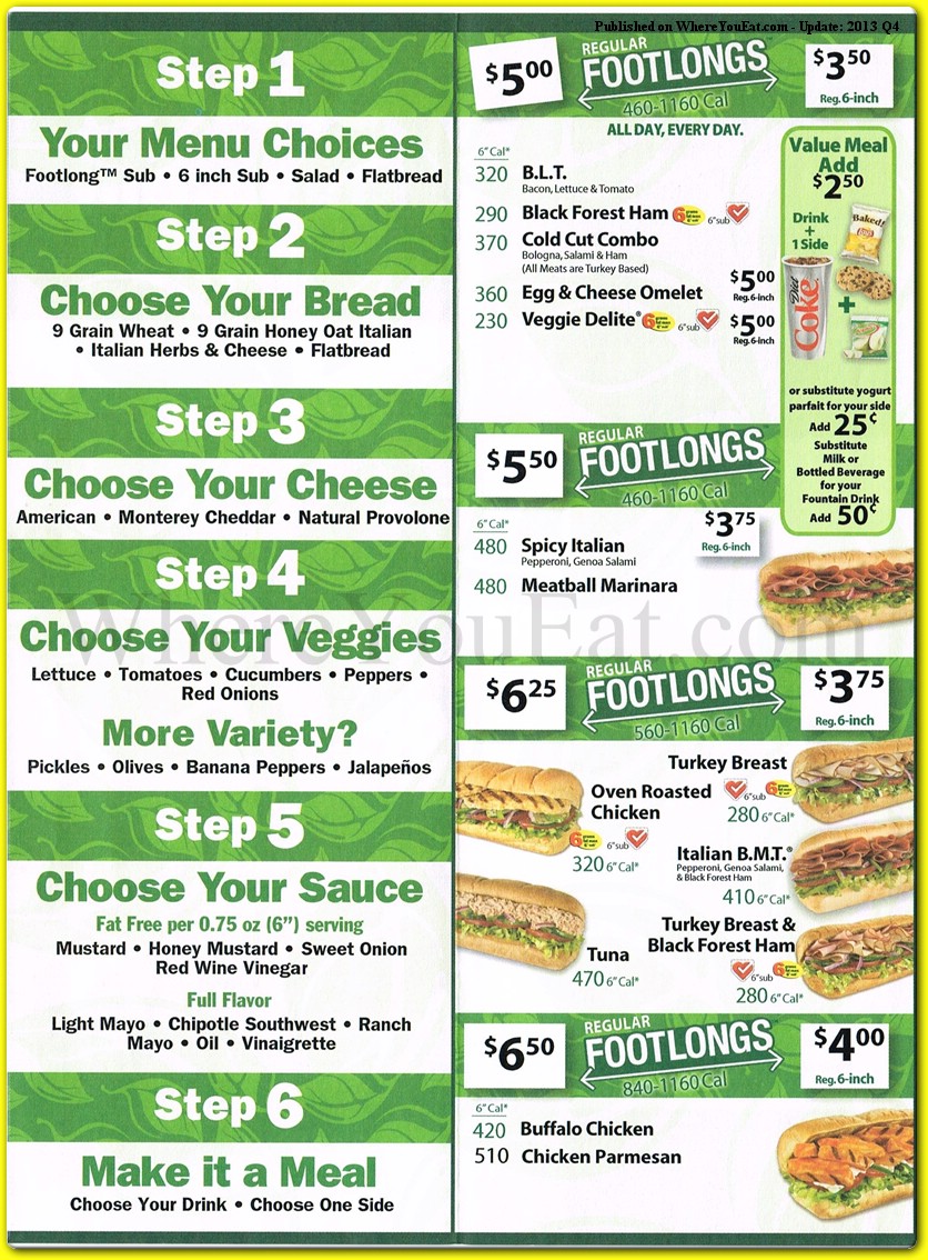 Subway Restaurant in Brooklyn / Menus & Photos