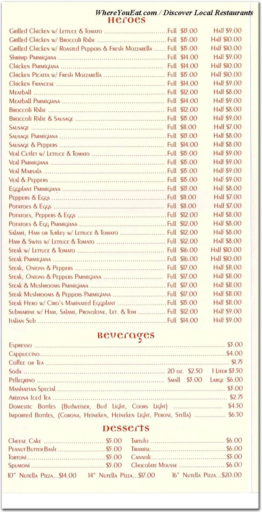 menu image