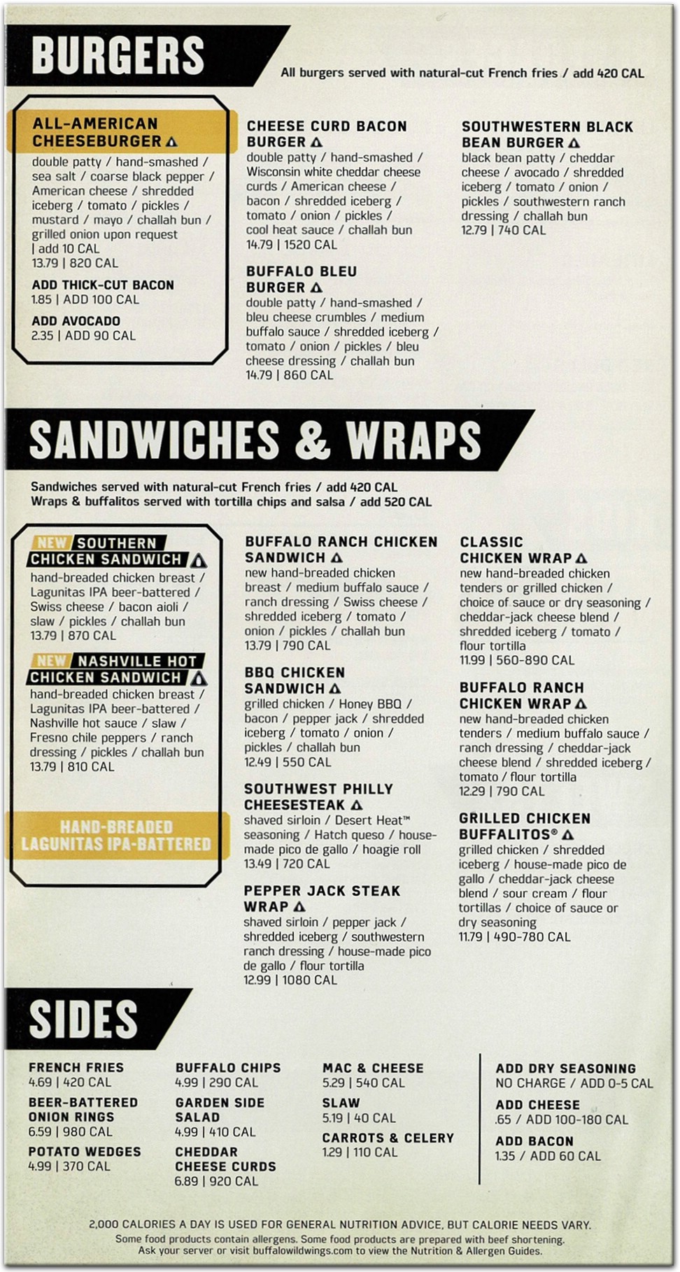 Buffalo Wild Wings Nutrition Menu Besto Blog