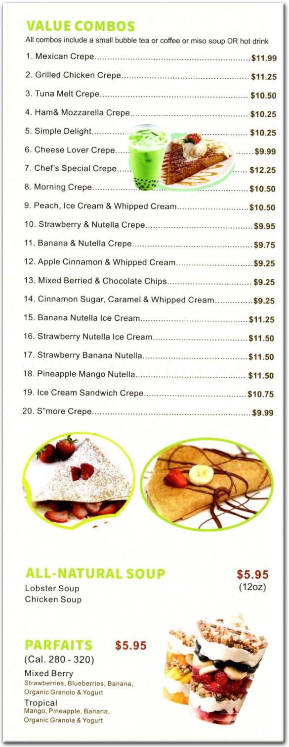red mango smoothie menu