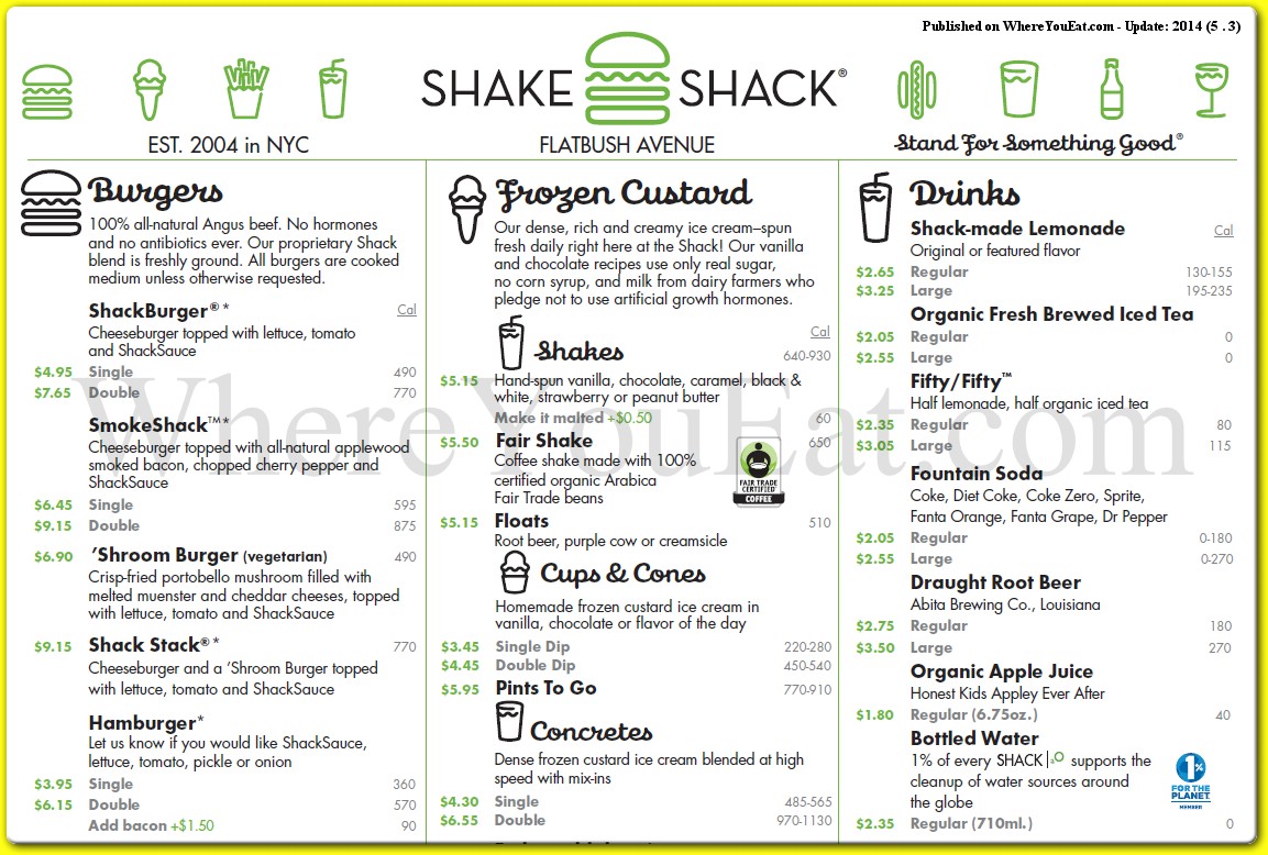 shake stack menu