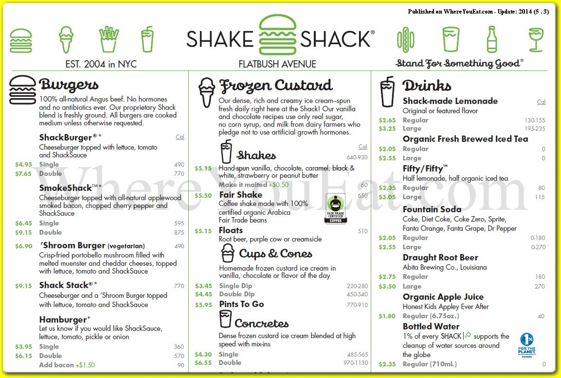 Shake Shack Menu With Pictures