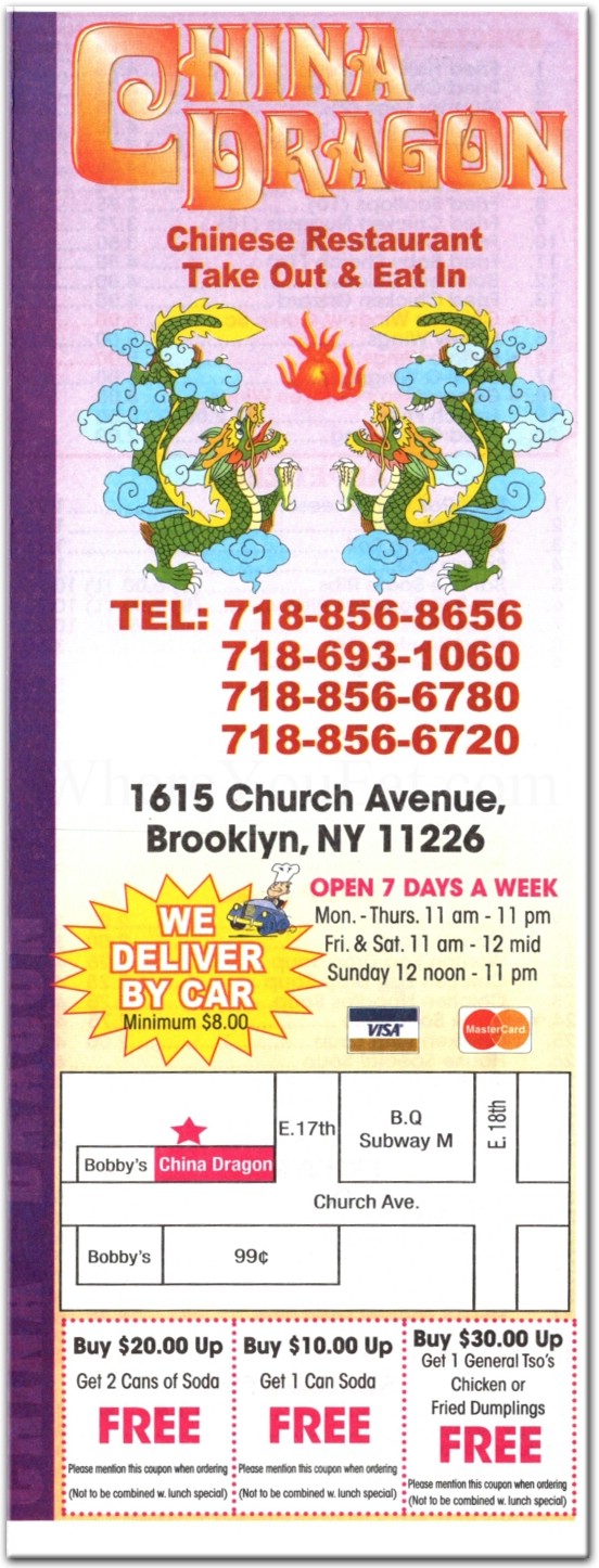 China Dragon Restaurant in Brooklyn / Menus & Photos