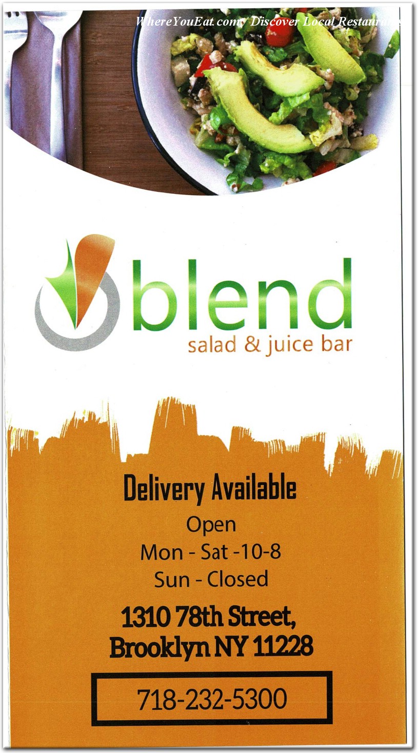 Blend Salad Bar Restaurant in Brooklyn / Menus & Photos