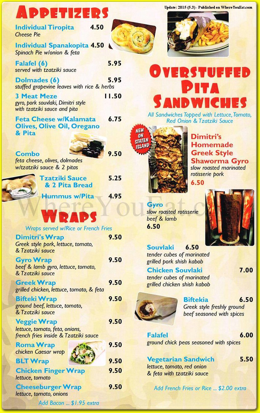 Dimitri's Gyro JointCLOSED Restaurant in Staten Island / Menus & Photos