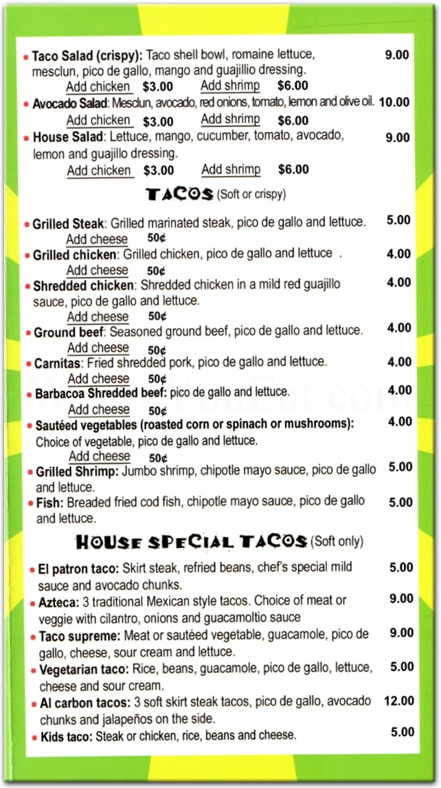 Taqueria El Patron Mexican Grill Restaurant in Brooklyn / Menus & Photos