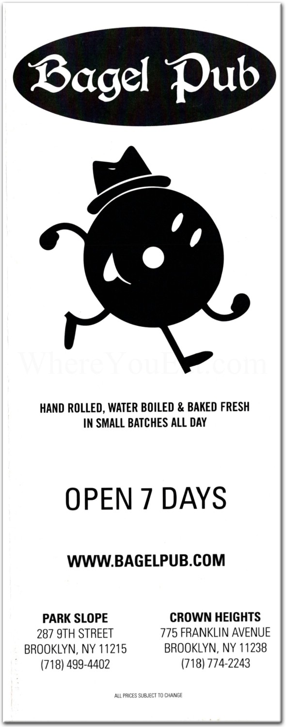 Bagel Pub Restaurant in Brooklyn / Official Menus & Photos