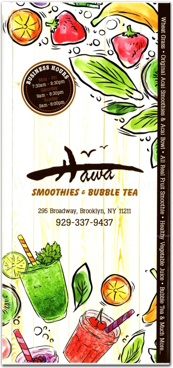 Hawa Smoothies and Bubble Tea Restaurant in Brooklyn / Menus & Photos