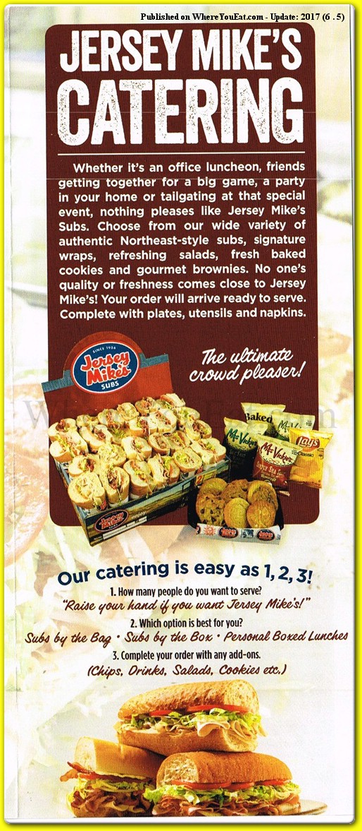 Order Jersey Mike's (945 South Main Street) Menu Delivery【Menu