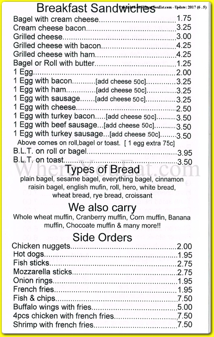 Isaac's CKB Menu  Isaac's Restaurants