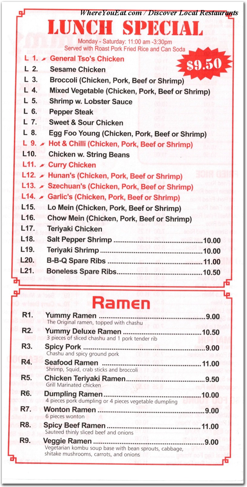 menu image