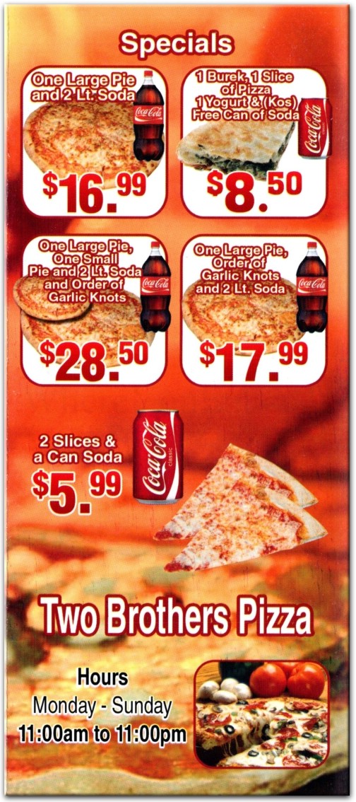 Two Brothers Pizza Restaurant In The Bronx Official Menus Photos   Two Brothers Pizza Menu 6 