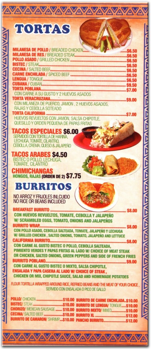 Tacos Puebla Restaurant in The Bronx / Official Menus & Photos