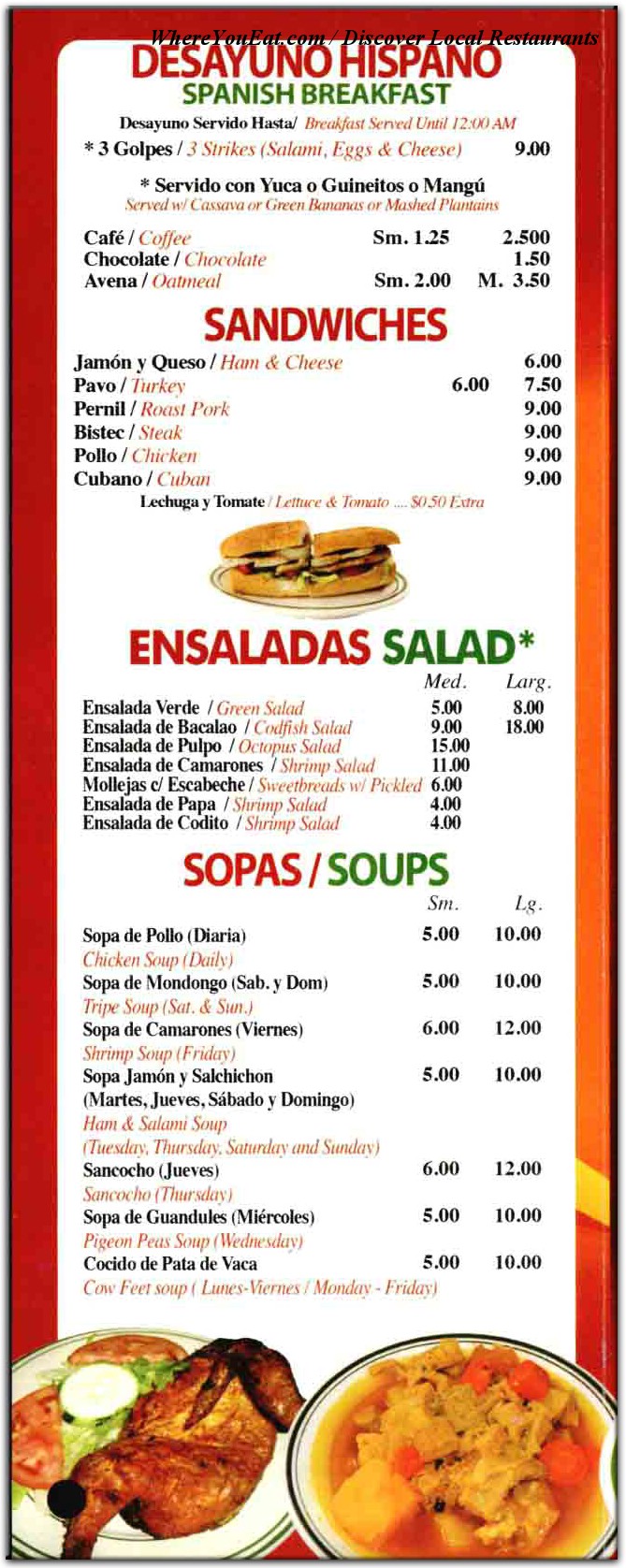 menu image