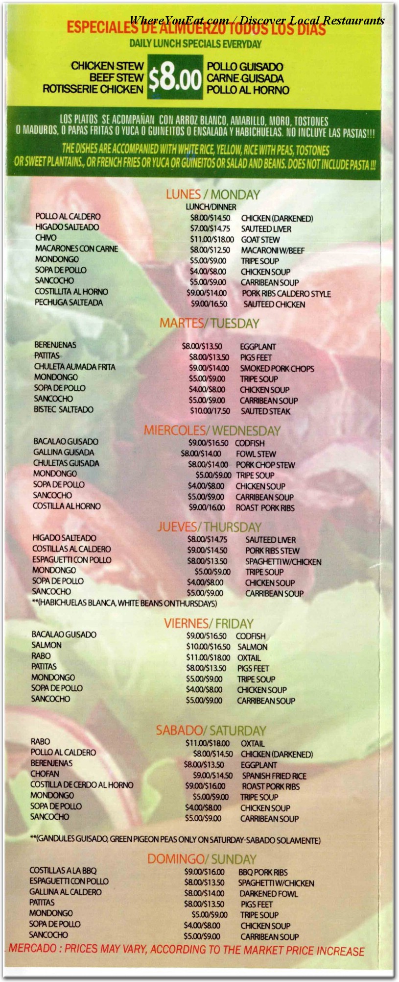 menu image
