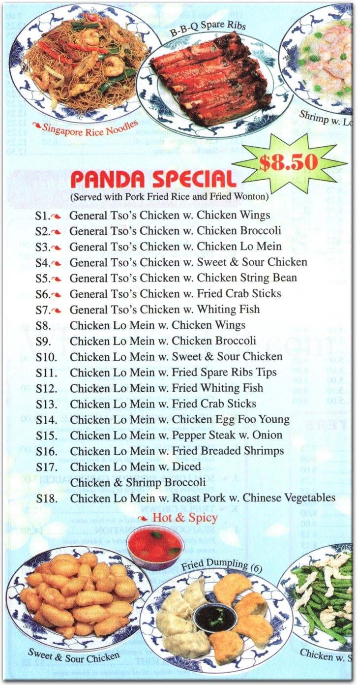 silver panda menu