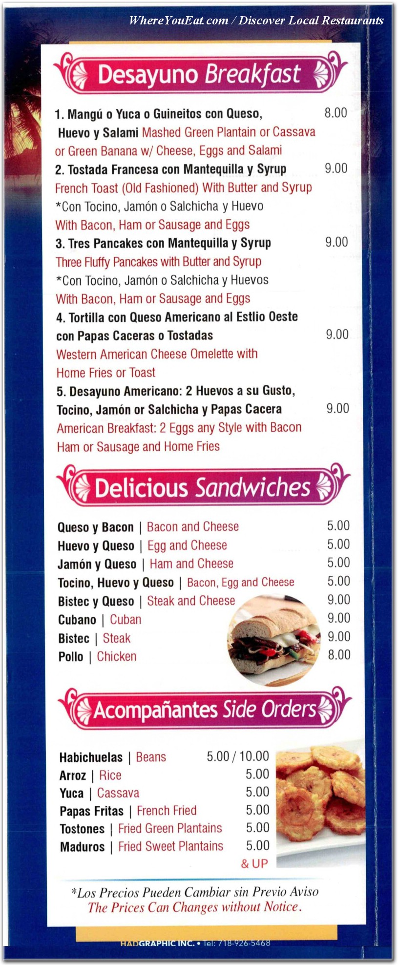menu image