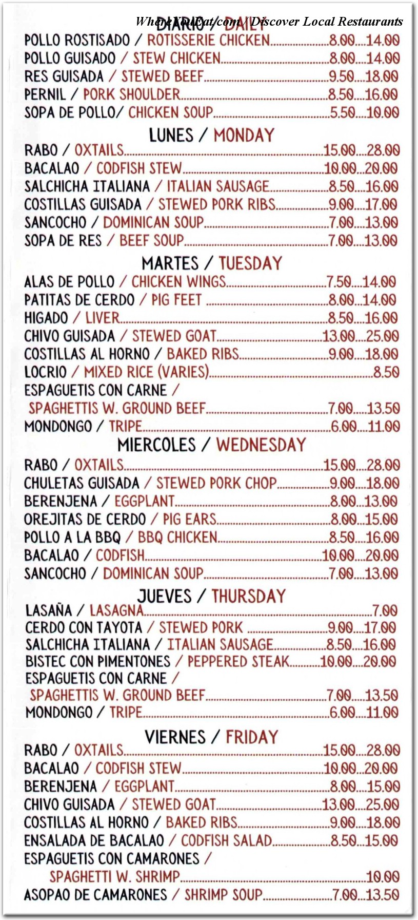 menu image