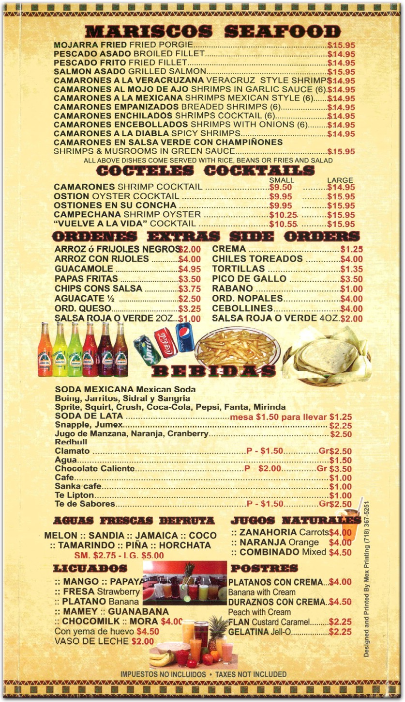 el molcajete mexican restaurant menu