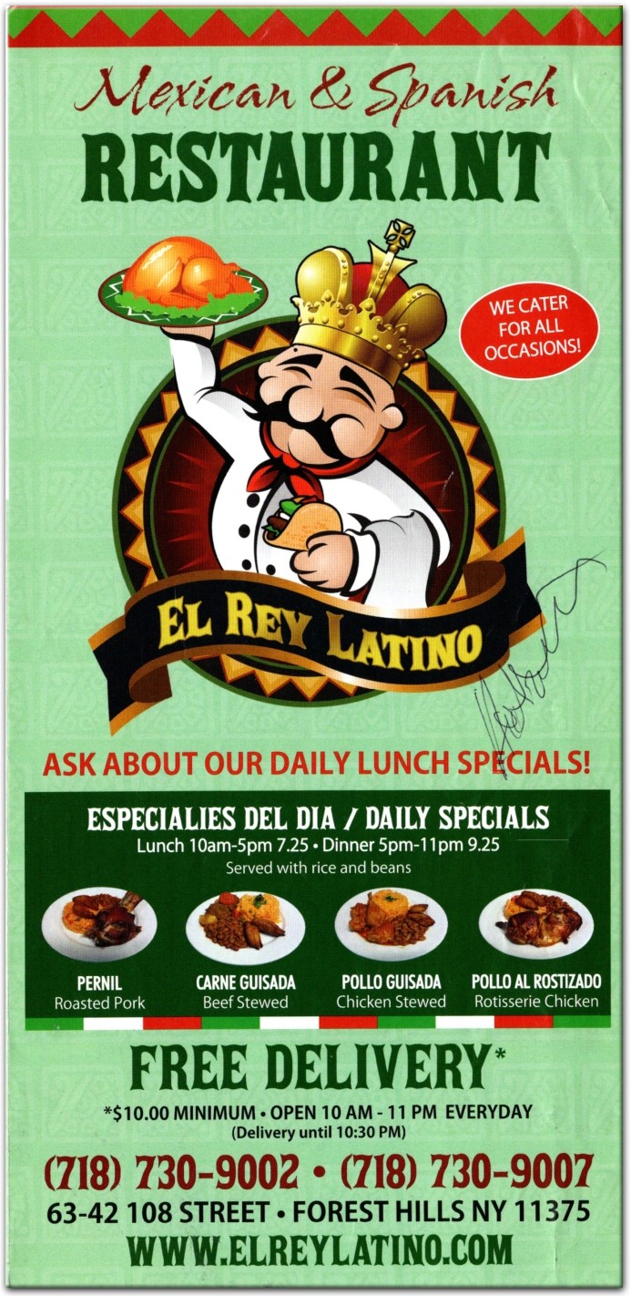 El Rey Latino Restaurant In Queens Official Menus Photos