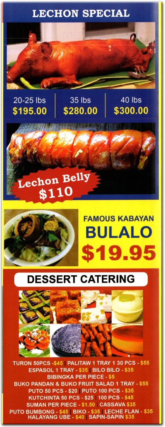 Kabayan Restaurant in Queens / Official Menus & Photos