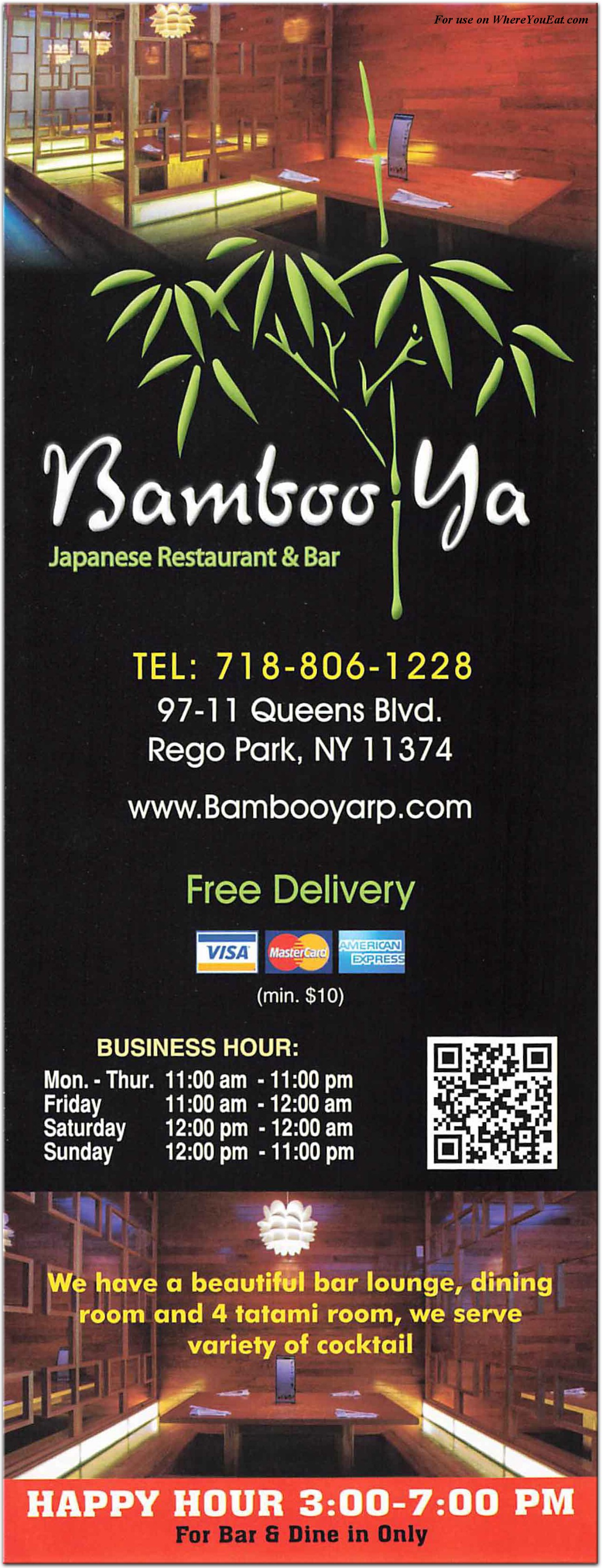 Bamboo Ya Restaurant in Queens / Menus & Photos