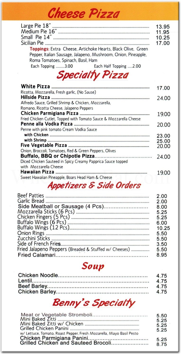 Benny s Pizza Restaurant In Queens Official Menus Photos Benny s Pizza Restaurant In Queens Official Menus Photos