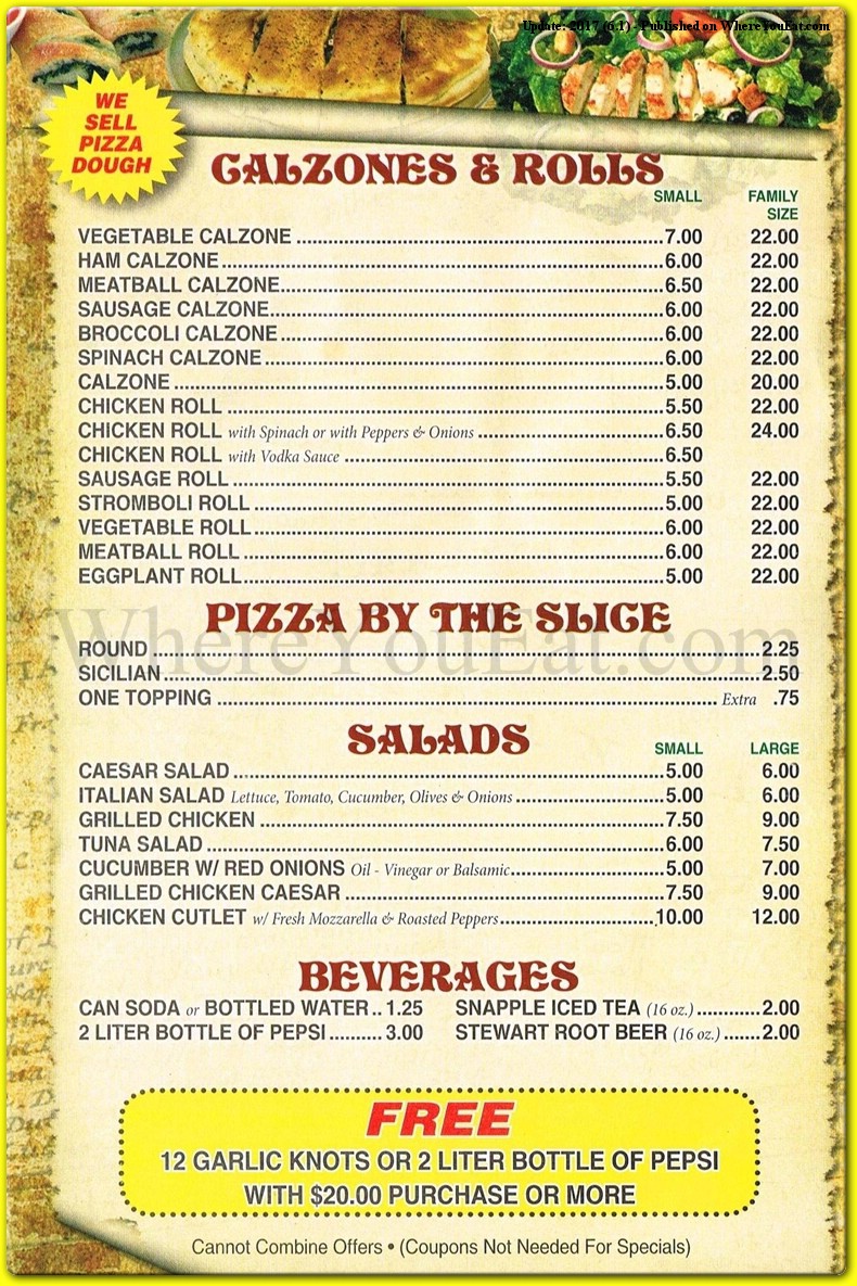 Sal & Lloyd's Pizza Place - Staten Island - Menu & Hours - Order Delivery  (5% off)