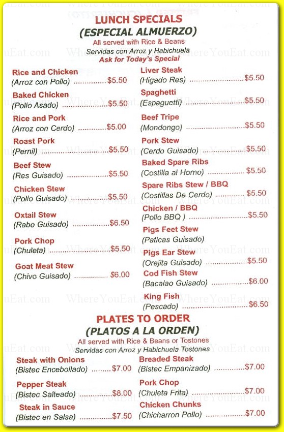 menu image