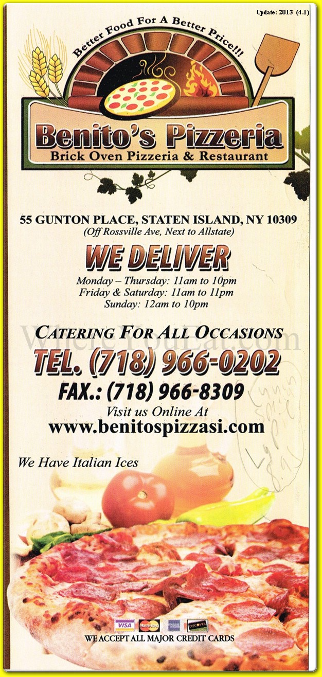 Benito's-CLOSED Restaurant in Staten Island / Menus & Photos