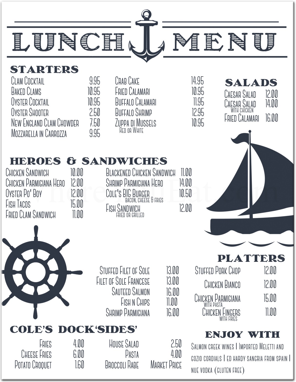 Cole's Dockside Restaurant in Staten Island / Menus & Photos