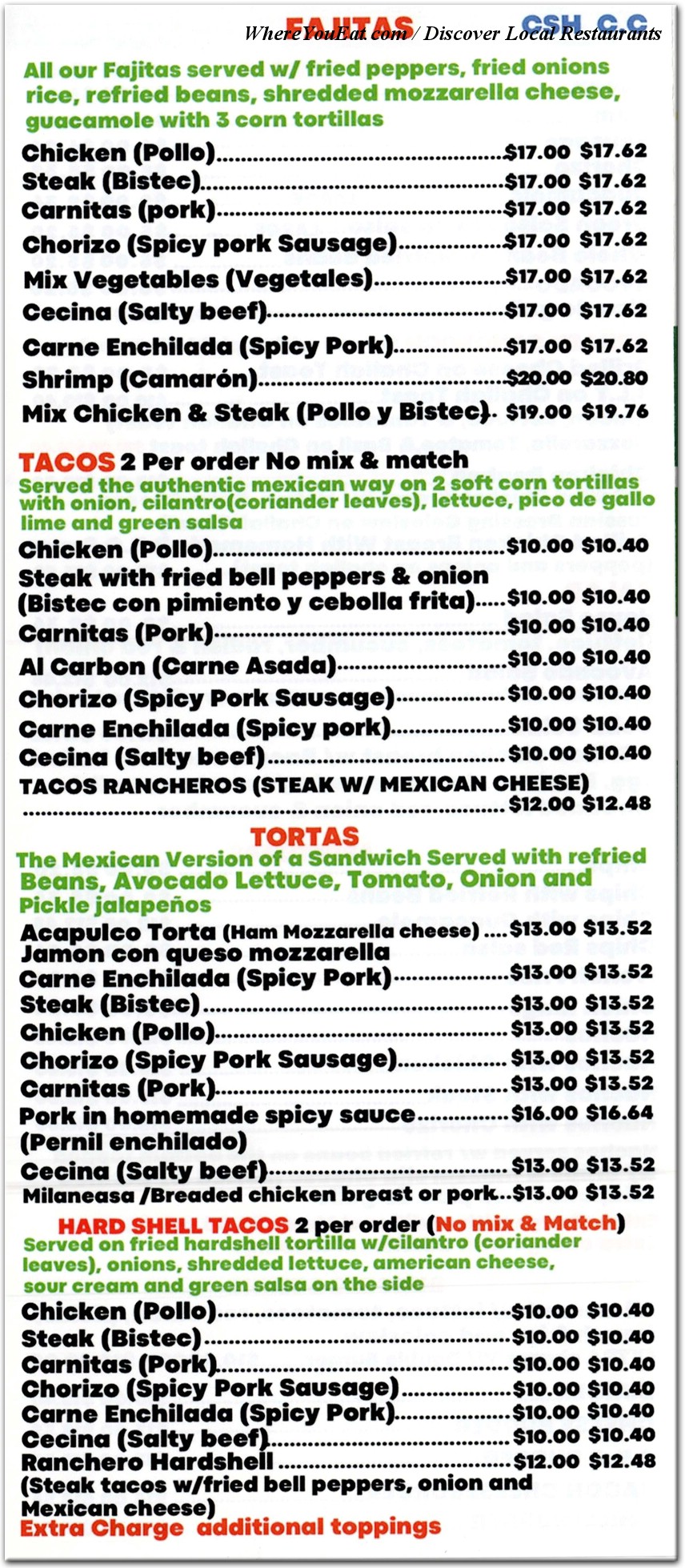 menu image