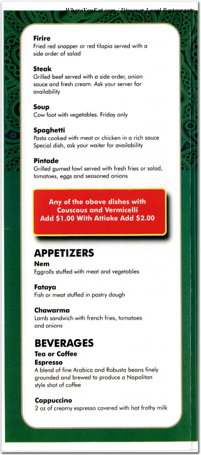 menu image