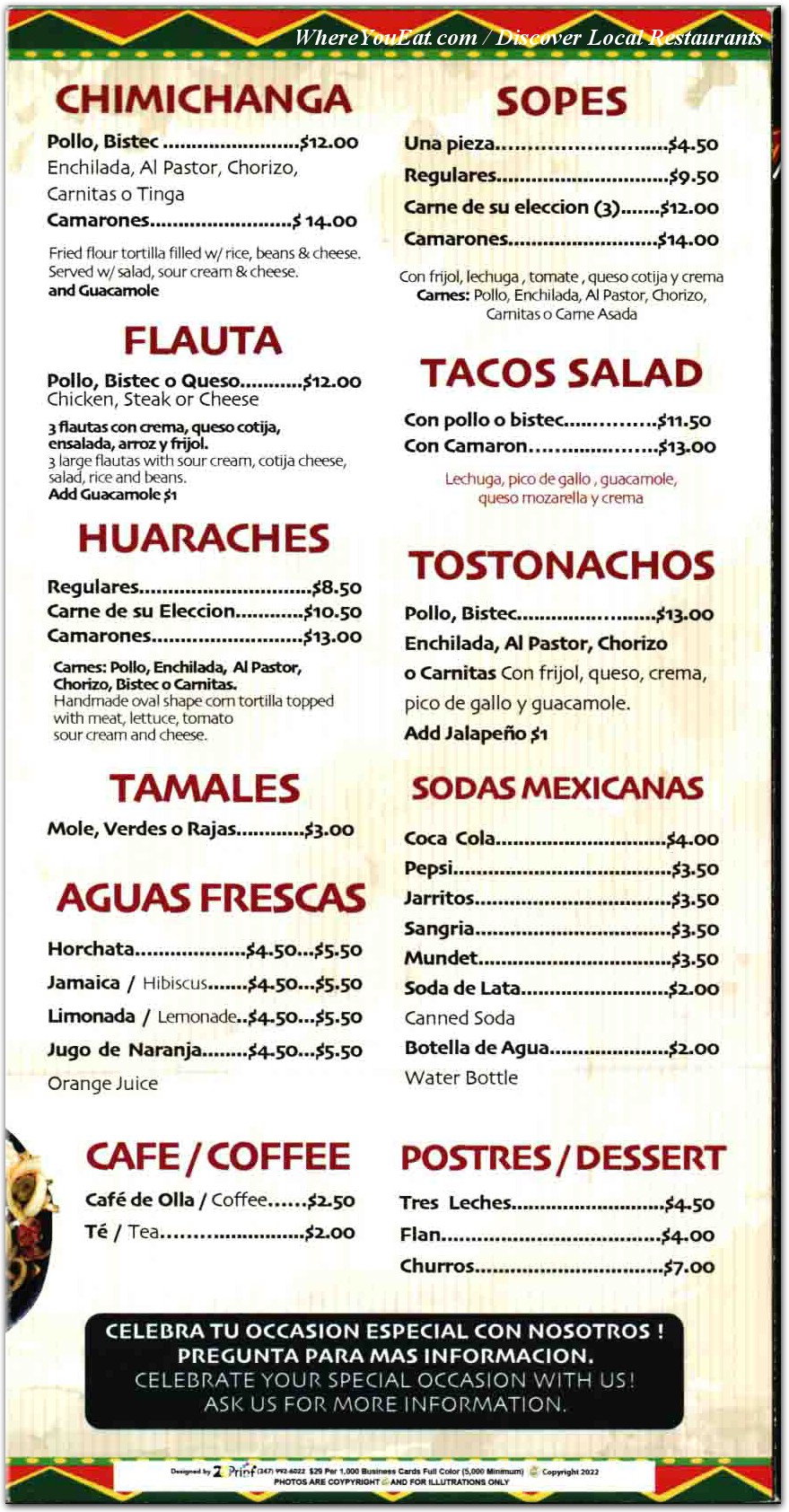 menu image