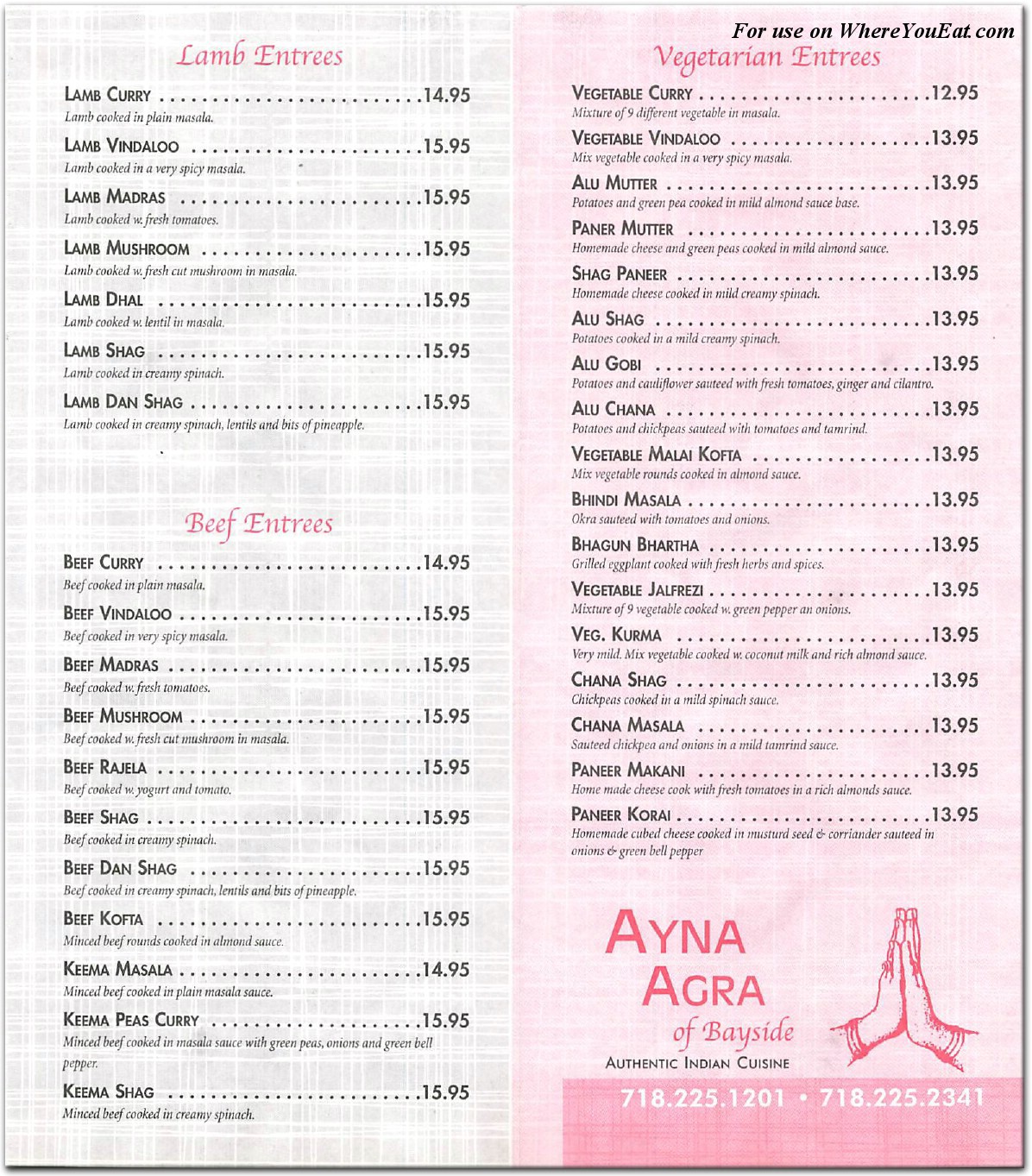 Ayna Agra Restaurant In Queens Menus Photos   Ayna Agra Page 0003 