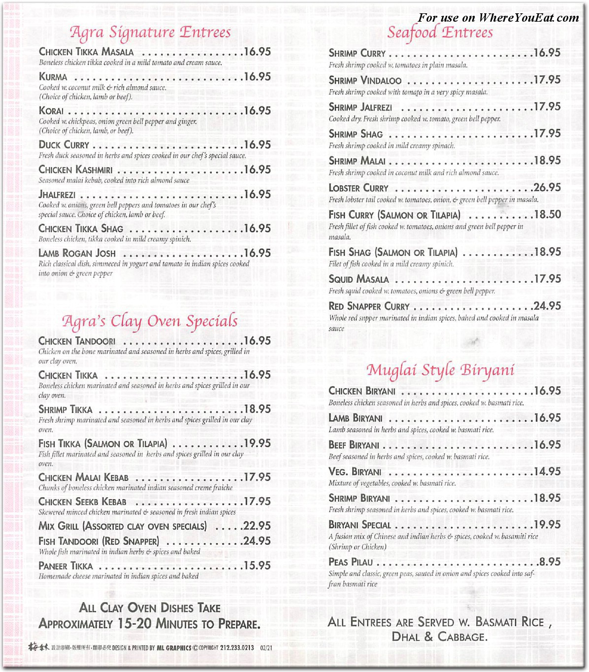 Ayna Agra Restaurant In Queens Menus Photos   Ayna Agra Page 0004 