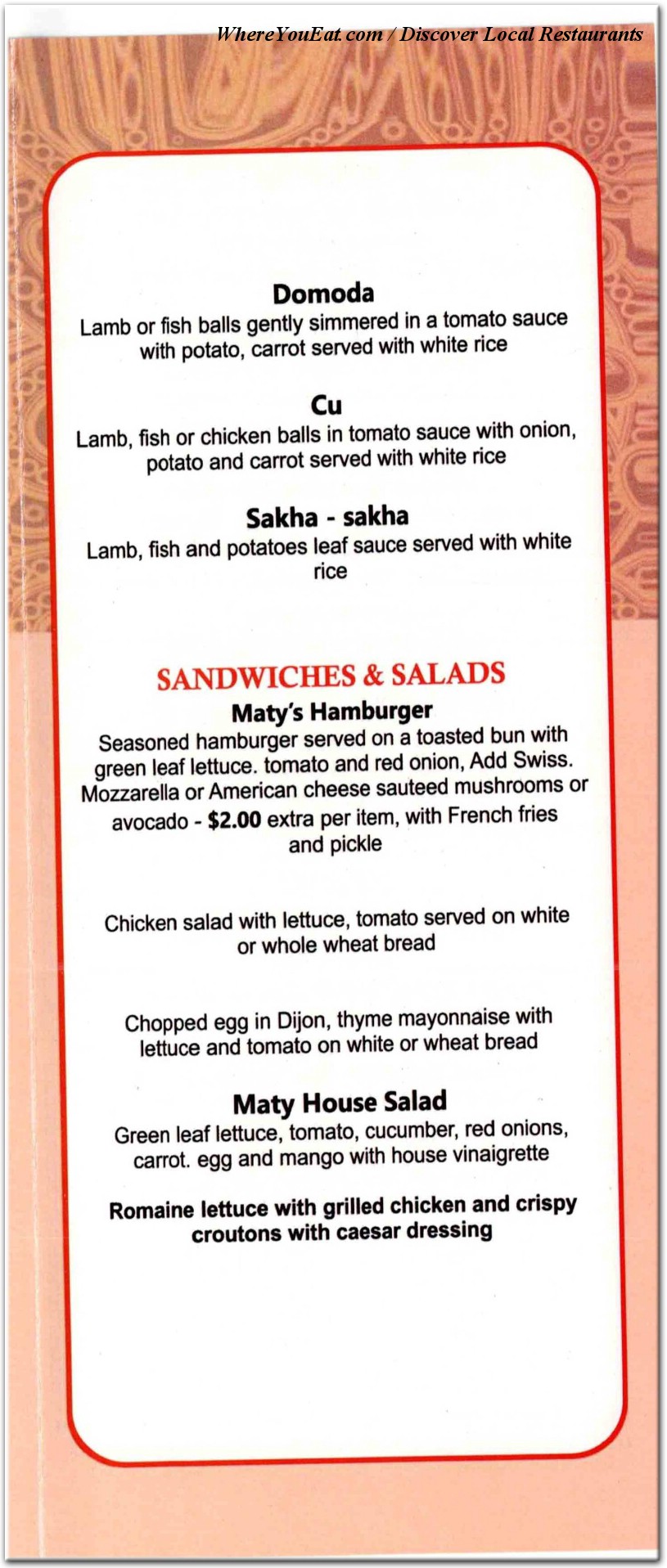 menu image