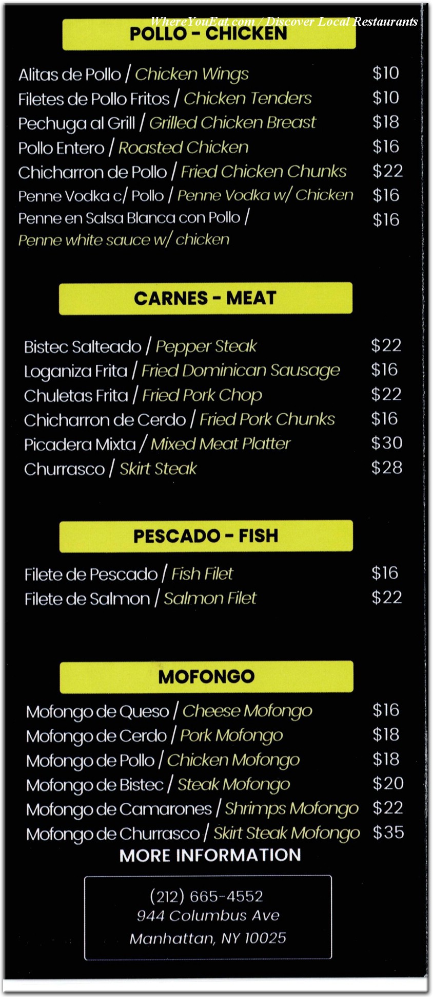 menu image