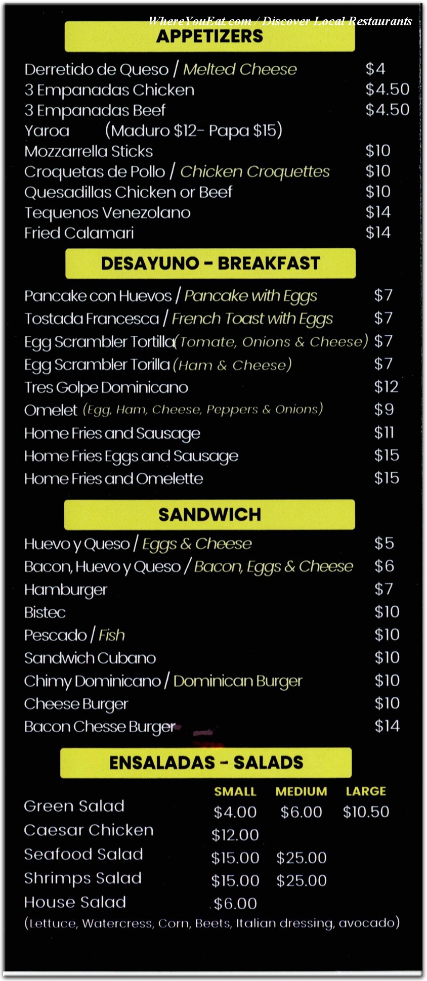 menu image